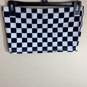Checkered print tube top